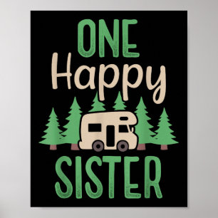 One Happy Camper Happy Sister First Birthday Party Poster