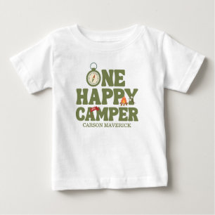 One Happy Camper Kids Birthday Baby T-Shirt
