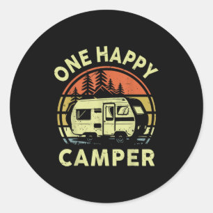 One Happy Camper Mum Dad Funny Rv Camping Toddler Classic Round Sticker