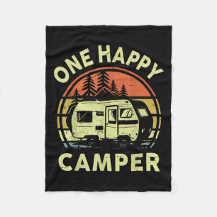 One Happy Camper Mum Dad Funny Rv Camping Toddler Fleece Blanket