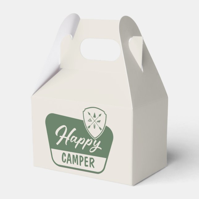 ONE happy camper, One First Birthday, Woodland Favour Box (Front Side)