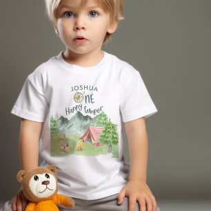 One Happy Camper Personalised 1st Birthday Baby T-Shirt