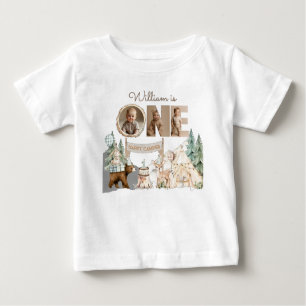One Happy Camper Photo First Birthday Baby T-Shirt
