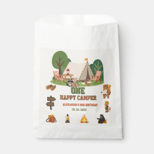 One Happy Camper safari Woodland 1st birthday Favour Bag