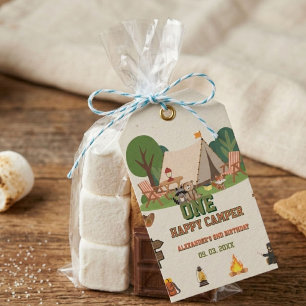 One Happy Camper safari Woodland 1st birthday Gift Tags