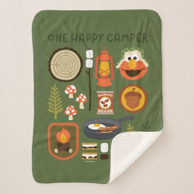 One Happy Camper Sherpa Blanket (Front)