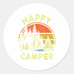One Happy Camper Toddler Boy Funny Camping Campfir Classic Round Sticker