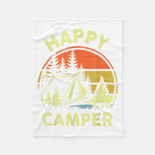 One Happy Camper Toddler Boy Funny Camping Campfir Fleece Blanket