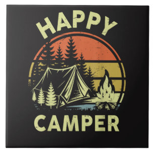 One Happy Camper Toddler Boy Funny Camping Ceramic Tile