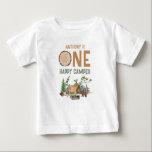 One Happy Camper Watercolor Woodland 1st Birthday Baby T-Shirt<br><div class="desc">One Happy Camper Watercolor Woodland 1st Birthday T-Shirt</div>