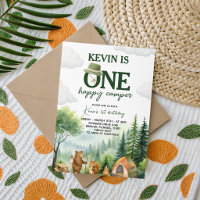 One Happy Camper Woodland 1st Birthday Invite
