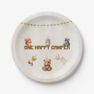 One Happy Camper Woodland Birthday Paper Plates