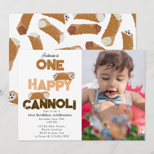 One Happy Cannoli Invite 1st  First Birthday Photo