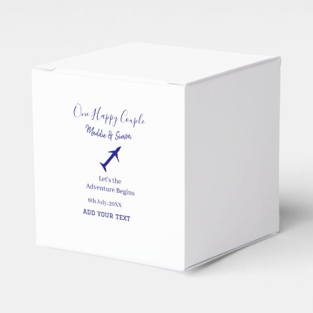 One happy Couple let's adventure begins wedding co Favour Box (Front Side)