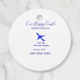 One happy Couple let's adventure begins wedding co Favour Tags