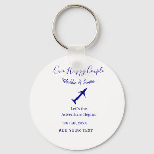 One happy Couple let's adventure begins wedding co Key Ring