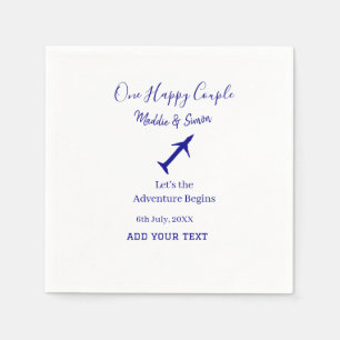 One happy Couple let's adventure begins wedding co Napkin