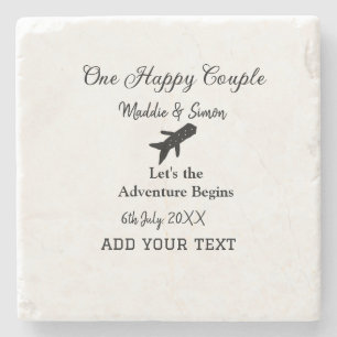 One happy Couple let's adventure begins wedding co Stone Coaster