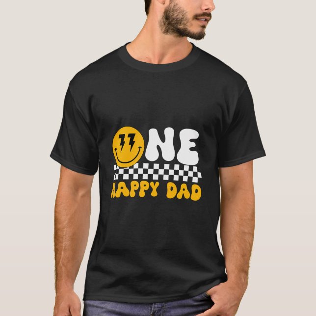 One Happy Dad Dude Tee Shirt 1St Birthday Party (Front)