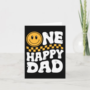 One Happy Dad Retro Smiley Face Fathers Day Card