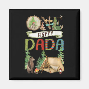 One Happy Dada Camper First Birthday Camng Bear  Magnet