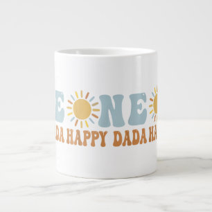 One Happy Dada of The Birthday First Trip Around t Large Coffee Mug