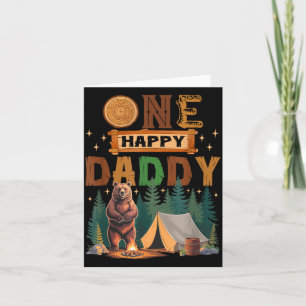One Happy Daddy Camper 1st Birthday Camng Bear Card