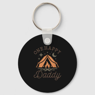 One happy daddy camper 1st birthday camping family key ring