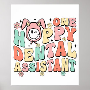 one happy dental assistant, retro, vintage poster