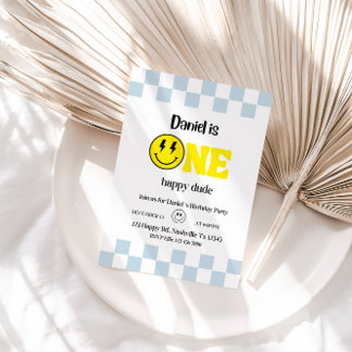 One Happy Dude 1st Birthday Boy Party – Cute & Fun Invitation