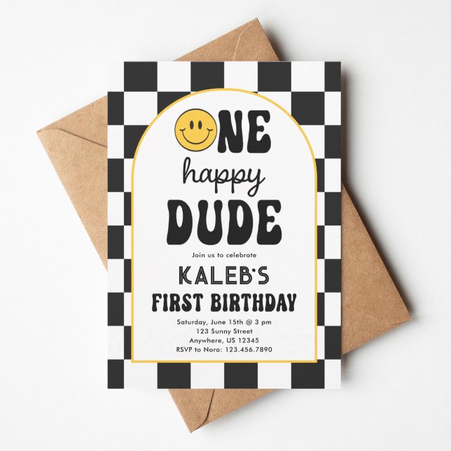 One Happy Dude 1st Birthday Invitation (Creator Uploaded)