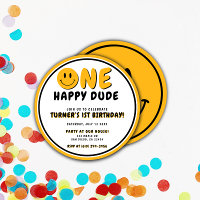 One Happy Dude 1st Birthday Smiley Face