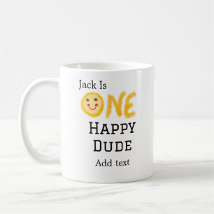 One happy dude 1st happy Birthday smiley yellow Coffee Mug
