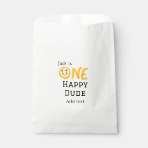 One happy dude 1st happy Birthday smiley yellow Favour Bag