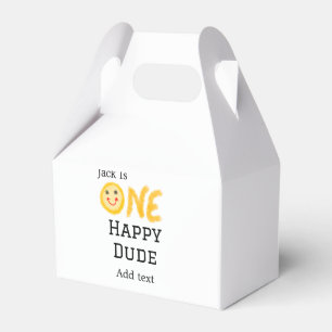 One happy dude 1st happy Birthday smiley yellow Favour Box