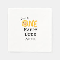 One happy dude 1st happy Birthday smiley yellow 