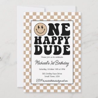 One Happy Dude Birthday Invitation