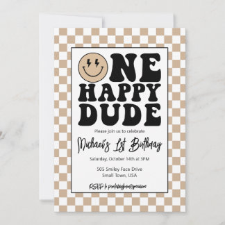 One Happy Dude Birthday Invitation