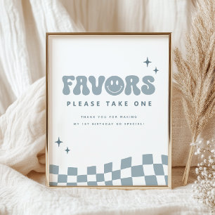 ONE Happy Dude Birthday Party Favors Sign