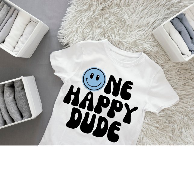 One Happy Dude Boy 1st Birthday Baby T-Shirt (Creator Uploaded)