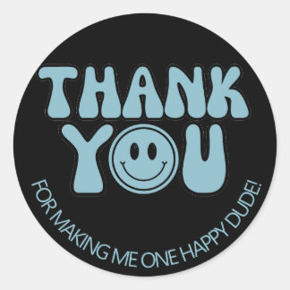 One Happy Dude Boy  1st Birthday Party  Classic Round Sticker