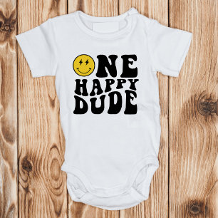 One Happy Dude Boy First Birthday Party Baby Bodysuit