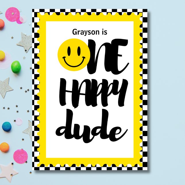One Happy Dude Boys First Birthday Party Invitation (Creator Uploaded)