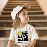 One Happy Dude | Boys Happy Face Rad 1st Birthday Baby T-Shirt<br><div class="desc">Are you celebrating your happy little dude? Explore our collection of fun and totally rad birthday stationery and party supplies for the ultimate first birthday celebration! This design features a stellar happy face and groovy! Perfect for your little dude's birthday celebrations - find matching items in our shop!</div>