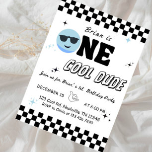 One Happy Dude • Cool & Fun 1st Birthday Boy Party Invitation