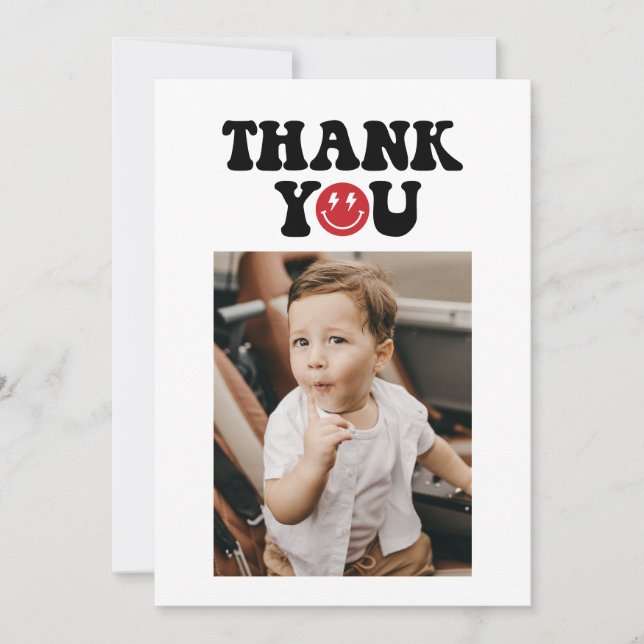 One Happy Dude First Birthday Thank You Card (Front)