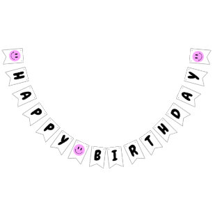 One Happy Dude/Gal 1st Birthday Purple Smiley Bunting