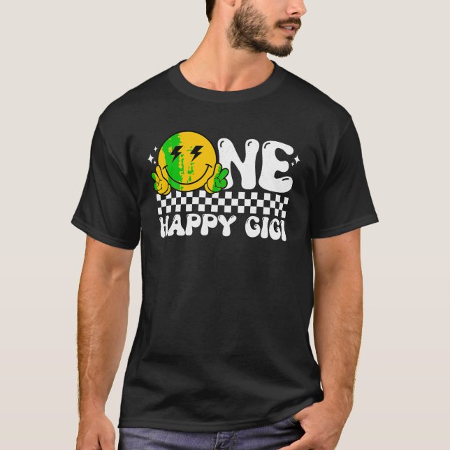 One Happy Dude Gigi Groovy 1st Birthday Family Mat T-Shirt (Front)
