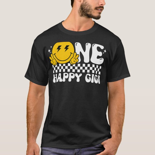 One Happy Dude Gigi Groovy 1st Birthday Family Mat T-Shirt (Front)