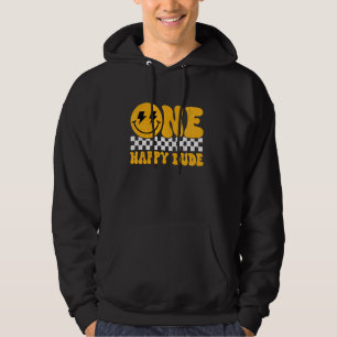 One Happy Dude Groovy 1st Birthday Boys Girls Kid  Hoodie